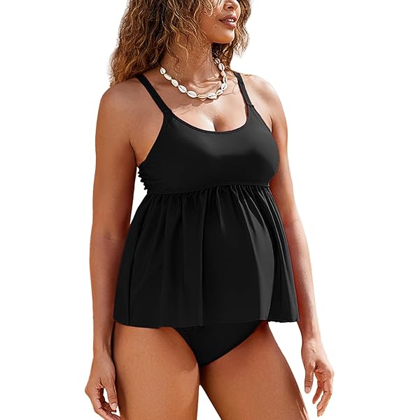 CUPSHE Conjunto De Tankini Para Mujer, Traje De Bau00f1o De Maternidad