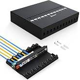 Enmane 12 Port Patch Panel Blank Keystone Patch Panel Shielded Compatible with LC/SC/ST/FC/USB/HDMI Keystone Jack for Home/Office Ethernet Termination Box