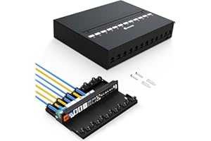Enmane 12 Port Patch Panel Blank Keystone Patch Panel Shielded Compatible with LC/SC/ST/FC/USB/HDMI Keystone Jack for Home/Office Ethernet Termination Box