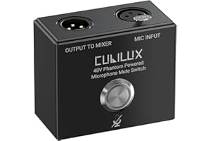 Cubilux MMX-1 XLR Mute Switch for Microphone, Full Aluminum Alloy Case MIC On/Off Switcher with 1/4” Arri Locating Mounting H