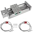 RATTMMOTOR ZBX150-400mm/15.75" Stroke CNC Linear Stage Motion Actuator X/Y/Z Axis Cross Sliding Table Double Linear Slide Rail Guide 1605 Ballscrew with Limit Switch+Motor Mount Bracket for CNC Router