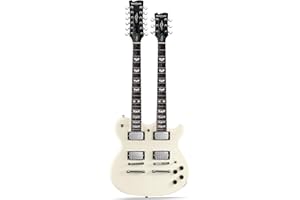 WESTCREEK GUITARS WestCreek DOUBLE TROUBLE Electric Guitar Double Neck 12 String & 6 String Guitar, Rosewood Fretboard and Mahogany Body (White)