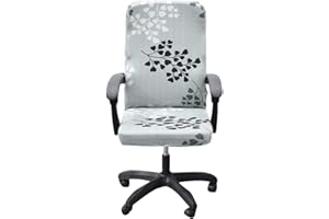 CRFATOP Stretch Computer Office Chair Cover with Durable Zipper - Universal Rotating Desk Cover, Simplism Style High Back Slipcover, M, A07