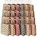 Sumille Paper Gift Bags, Set of 24 Medium Handle Bags for Shopping, Party, Wedding, Business, Craft, Ornaments, Presents, 9x7.3x3.3 inch (12 Pack Kraft Bags +12 Pack White Paper Bag) (Printed)
