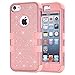 iPhone 5C Case,HKW (TM) Bling Rhinestone 3 IN 1 Armor Defender Shockproof Protective Diamond Case Cover for Apple iPhone 5C with Stylus Pen (Rose Gold) (MA1838)