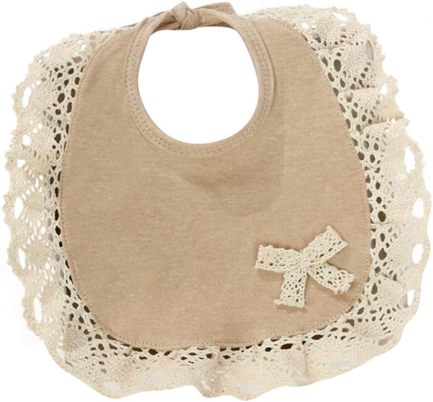 Luckiests Baby Saliva Napkin Feeding Bib Bowknot Cotton Lace Band