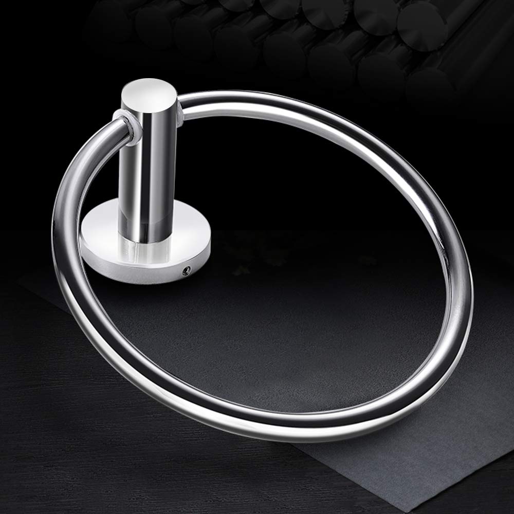 btcus4 Modern Towel Ring Chrome Wall Mounted Towel Rack Brushed Stainless Steel for Bathroom