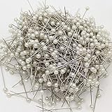 SYHL 1.5 inch Round Pearl Head Sewing Pins Straight Pins Head pins, -800 Pcs (White)