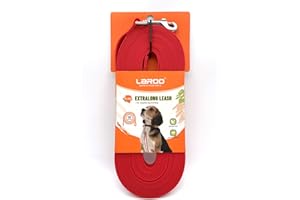 LaRoo Long Dog Leash 32 Feet with Reflective Strip, Waterproof Dog Training Leads Heavy Duty Nylon Recall Lead, Long Line Leash for Pet Puppy Medium Large Dog Training Camping Playing