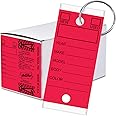 Versa-Tags 250 Per Box, Self-Protecting Paper Key Tags with Chrome-Plated Split Rings Perfect for Car Truck Or RV Dealers Red