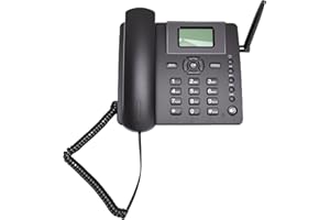 Decumeby Cordless Phone, GSM Desk Telephone, Quadband Dual SIM Card, 2G Landline Phone with Antenna Radio Alarm Clock for Hom
