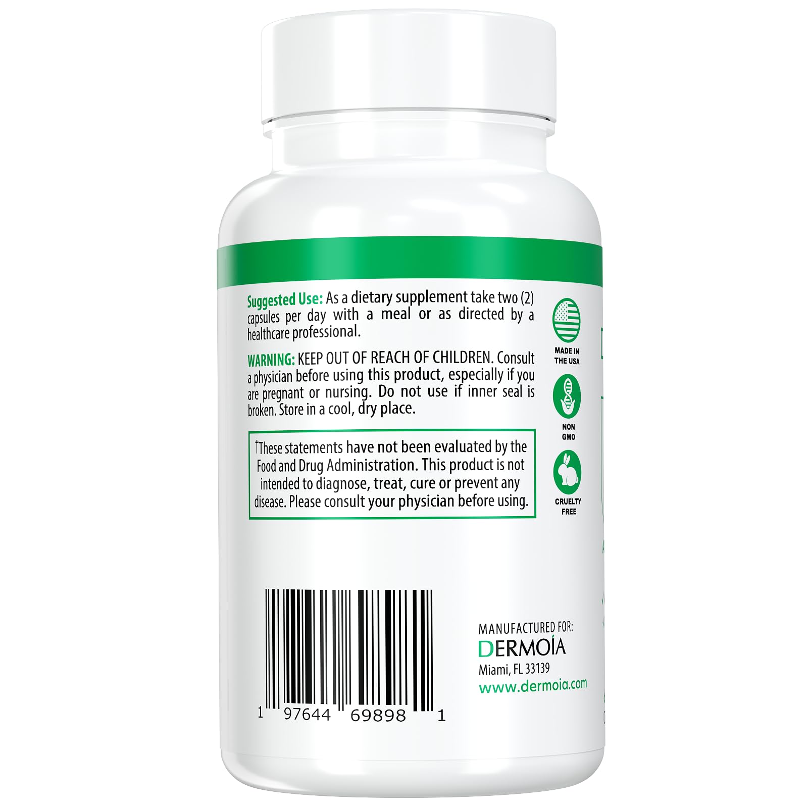 DERMOIA Eczema Supplements - Formulated Dyshidrotic Eczema Pills for Adults - Providing Eczema Relief, Targeting the Intervention of Eczema, Irritated Dry Skin, and Enhanced with Psoriasis Supplements