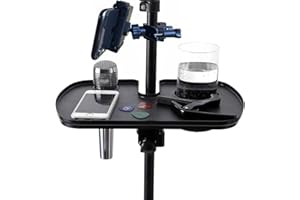 Microphone Stand Cup Holder, Clamp-On Tray Fit Most Stands - Multi-Functional for Studio, Concert, Karaoke & Parties