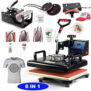 Amazon.com: 8 in 1 Heat Press Machine Digital Combo Heat Transfer