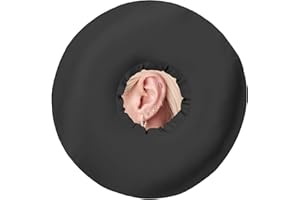 BNRENDLES Satin Ear Piercing Pillow for Side Sleepers Silky Piercing Pillows with Ear Hole Support Head Ear Pain Sore Relief Pressure Sore Cushion Guard Black