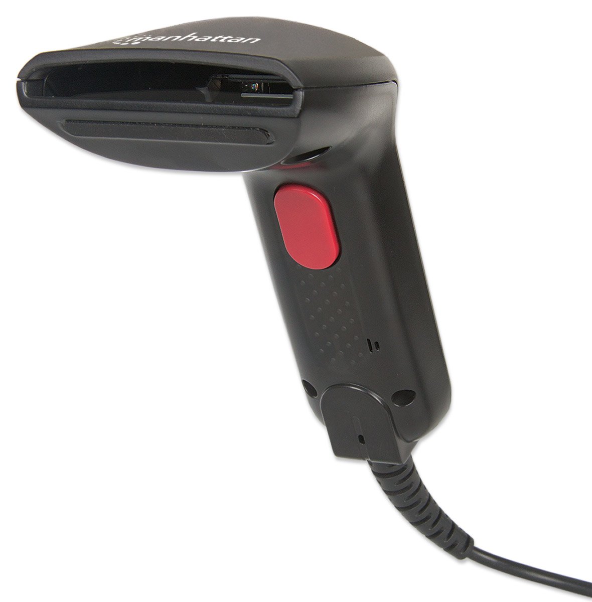 Manhattan Contact CCD Handheld Barcode Scanner, USB, 60mm Scan Width, Cable 152cm, Max Ambient Light 5,000 lux (sunlight), Black, Box