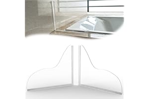 Honitra 2Pcs Shower Splash Guard, Self- Adhesive Transparent Shower Water Guard, Bath Corner Water Splash Guard to Keep Water in Shower, Tub Splash Guard