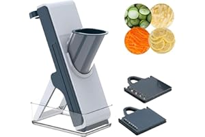 Eletronova Safe Mandoline Slicer for Kitchen, Vegetable Slicer for Kitchen，Kitchen Food Slicer, French Fry Cutter Julienne Dicer for Vegetables Grey (White & Green) (Blue & White)