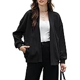 Wyeysyt Womens Sweatshirt Cardigan Lightweight Oversized Drop Shoulder Open Front Casual Cardigan