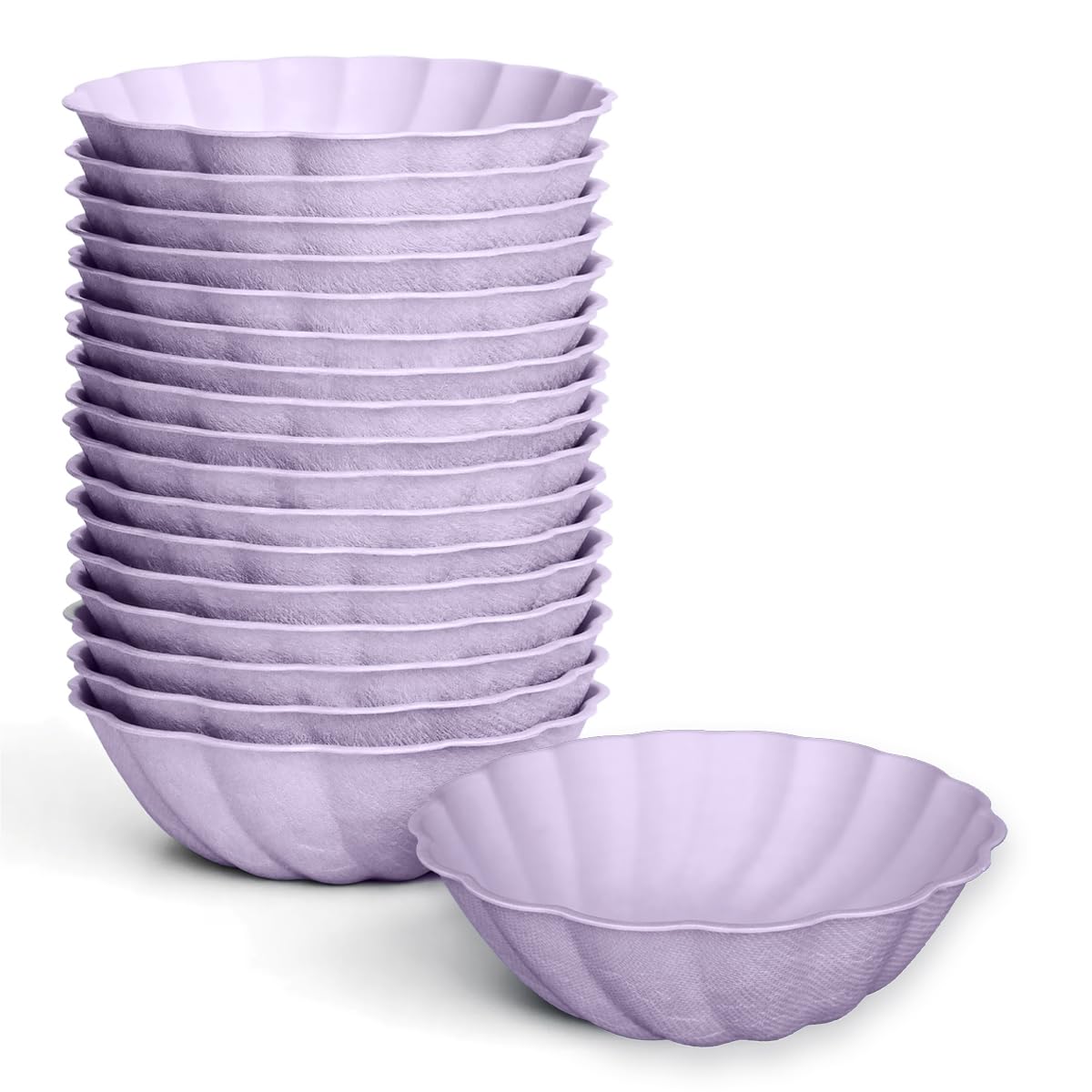 Photo 1 of 18 Count Macaron Color Sturdy Waterproof Disposable Petal Bowl 16OZ, Biodegradable Plant Fiber Tableware - Elegant Dinner Plates for Wedding, Birthday Party, Baby Shower, Holiday Feast & Celebration