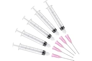 HABEUNIVERSAL 5 Pack 5ML/CC Premium Ink Filling Syringe with Blunt Needle Tip for Fountain Pen