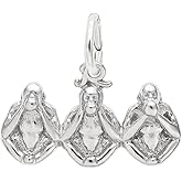 Three Monkeys Charm, Charms for Bracelets and Necklaces