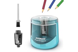 Zuukoo Electric Pencil Sharpeners, Battery Powered for Colored Pencils, High-Speed Operated Automatic & Manual Pencil Sharpen