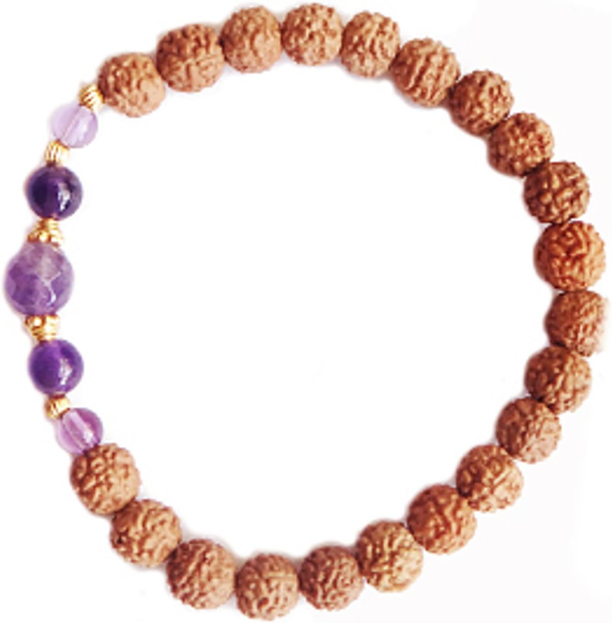 Aum RudrakshaAura Colors Gold Gemstone Rudraksha Stretch Bracelets