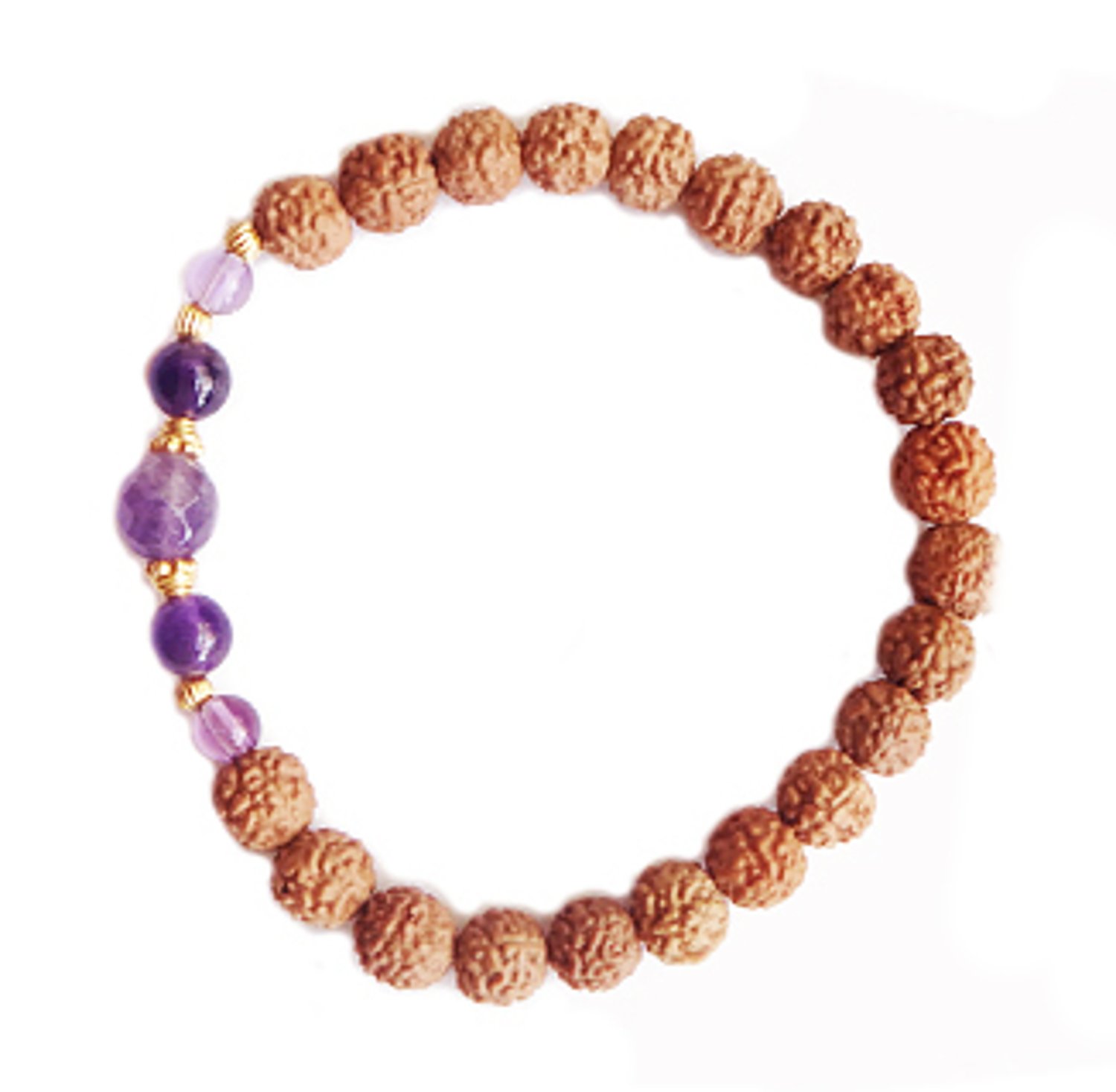 Aum RudrakshaAura Colors Gold Gemstone Rudraksha Stretch Bracelets