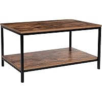 KUNOVA (TM) Industrial Coffee Table with Storage Living Sitting Room, 80 X 50 CM Wood Look Accent Furniture with Vintage Wood