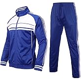 Mens Tracksuit set Classic Striped jogger sweat suit outfit 2 pieces for big tall men outdoor activewear