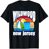 Wildwood New Jersey Beach Ball Sand Bucket NJ Beach Vacation Men Women Kids T-Shirt
