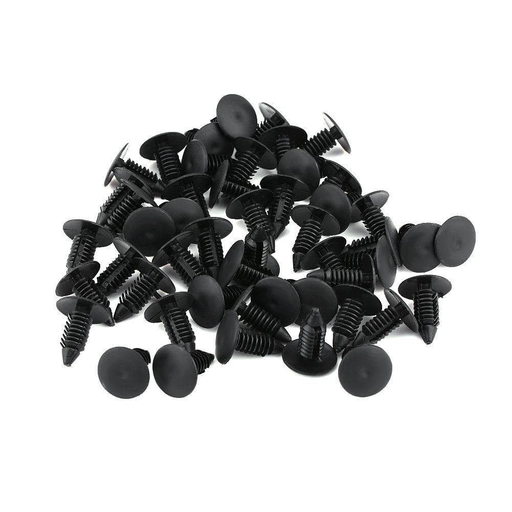 Plastic Rivet Fastener Push Pin Clip Retainer 50pcs Car Bumper Plastic Rivet Fastener Retainer Trim Push Pin Clip Black