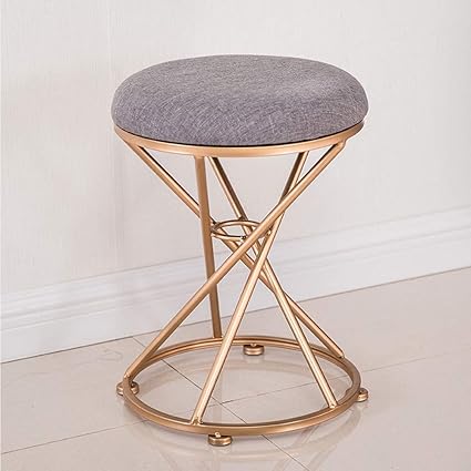 Nordic Dressing Stool Metal Base Fashion Stool Cloth Stool