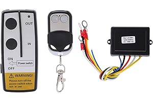OREQ Wireless Winch Remote Control Kit, DC12V 24V Handset Switch Controller with Receiver and Key, Winch Universal Switch for Garage, Truck ATV SUV, 75 FT
