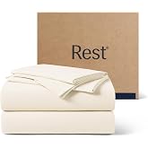 REST&reg; Evercool&reg;+ Cooling Sheet Set for Hot Sleepers, Queen | Q-Max>0.44 Night Sweat Bed Sheets, Ionic+ Self-Cleaning Silver Yarn for Sensitive Skin - 2 Pillowcases, 1 Fitted/Flat Sheet
