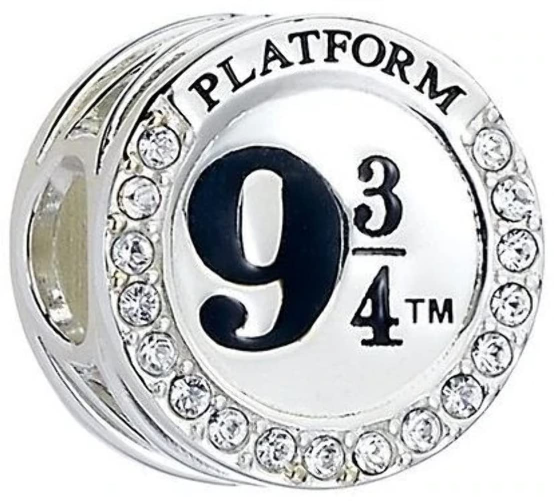 Official Harry Potter Sterling Silver Bracelet with 9 3/4 Charm Embellished with Swarovski® Crystals by The Carat Shop