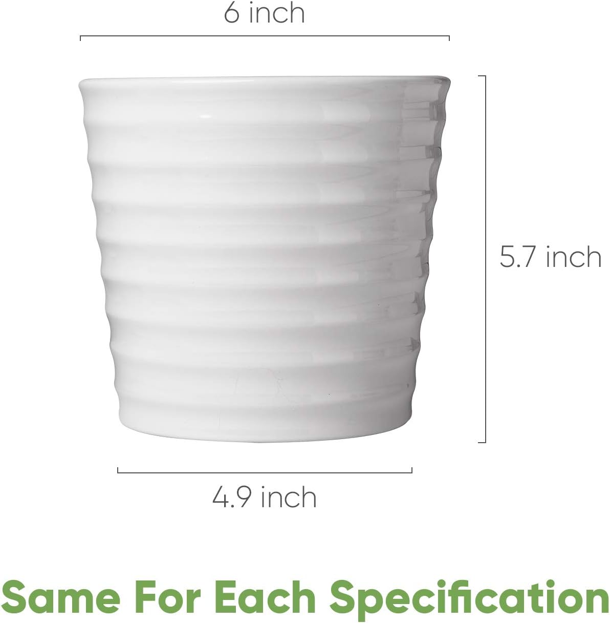 Flower Pots,6 Inch Succulent Pots with Drinage,Indoor Round Planter Pots with Saucer,White Cactus Planters with Hole,Outdoor Graden Pots 4 Pack: Garden & Outdoor