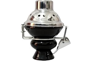 ZEBRA SMOKE Ceramic Hookah Bowl with Cover & Screen Wind Cover Shisha Bowl Charcoal Screen for Hookah Pack With Coal Tongs (White)