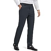 Tapata Men's 28"/30"/32" Inseam Elastic Waist Pants for Seniors Straight Leg Stretch Slacks for Elderly with Zipper Fly