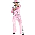 Morph Pink Pimp Costume For Men, 70s Suit, Halloween Outfit, Retro Costume
