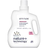 ATTITUDE Liquid Laundry Detergent, EWG Verified, HE Compatible, Plant-Based & Vegan, Natural Laundry Soap, Unscented, 40 Loads, 67.6 Fl Oz