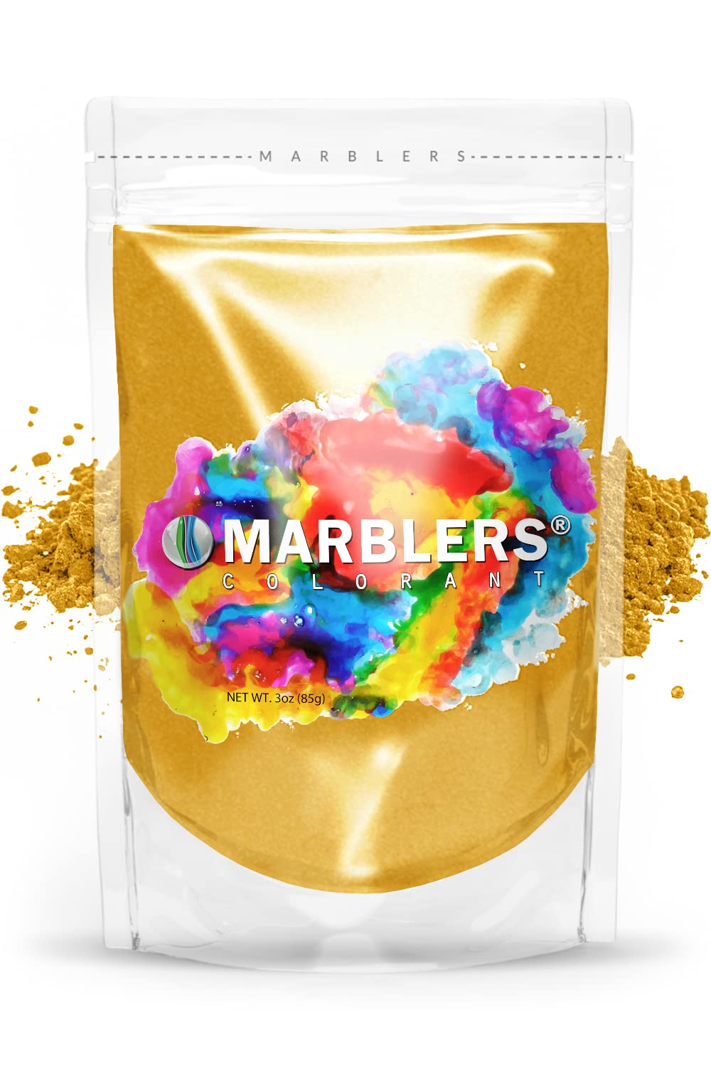 MARBLERS Gold Mica Powder [Mustard Gold] 3oz (85g) | Cosmetic Grade | Epoxy Resin Pigment | Dye | Non-Toxic, Vegan, Cruelty-Free | Lip Gloss, Nails, Body Butter | Bath Bomb, Candle & Soap Making