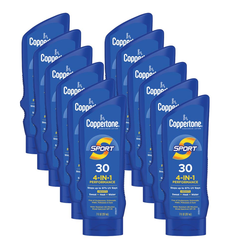 Coppertone SPORT Sunscreen Lotion Broad Spectrum SPF 30 (7 Fluid Ounce) (Packaging may vary) (Pack of 12) Image Coppertone SPORT Sunscreen Lotion Broad Spectrum SPF 30 (7 Fluid Ounce) (Packaging may vary) (Pack of 12) Image
