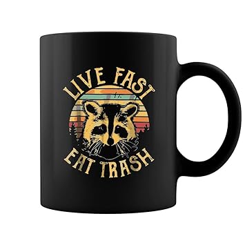 Amazon.com: Live Fast Eat taza de café con diseño de camping ...