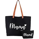 Lamyba New Mom Gifts, Mama Bag Tote with Makeup Bag, Cool Gifts for Mom to be/Expecting Mom/Pregnant Women