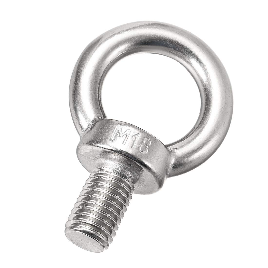 Sourcingmap Lifting Eye Bolt M18 x 30mm Male Thread 304 Stainless Steel for Hanging, Pack of 1