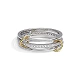 Gold Silver Rings for Women Non Tarnish, 18K Gold