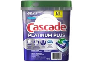 PROCTER & GAMBLE Cascade Platinum Plus ActionPacs Dishwasher Detergent Pods, Fresh Scent, 81 Count
