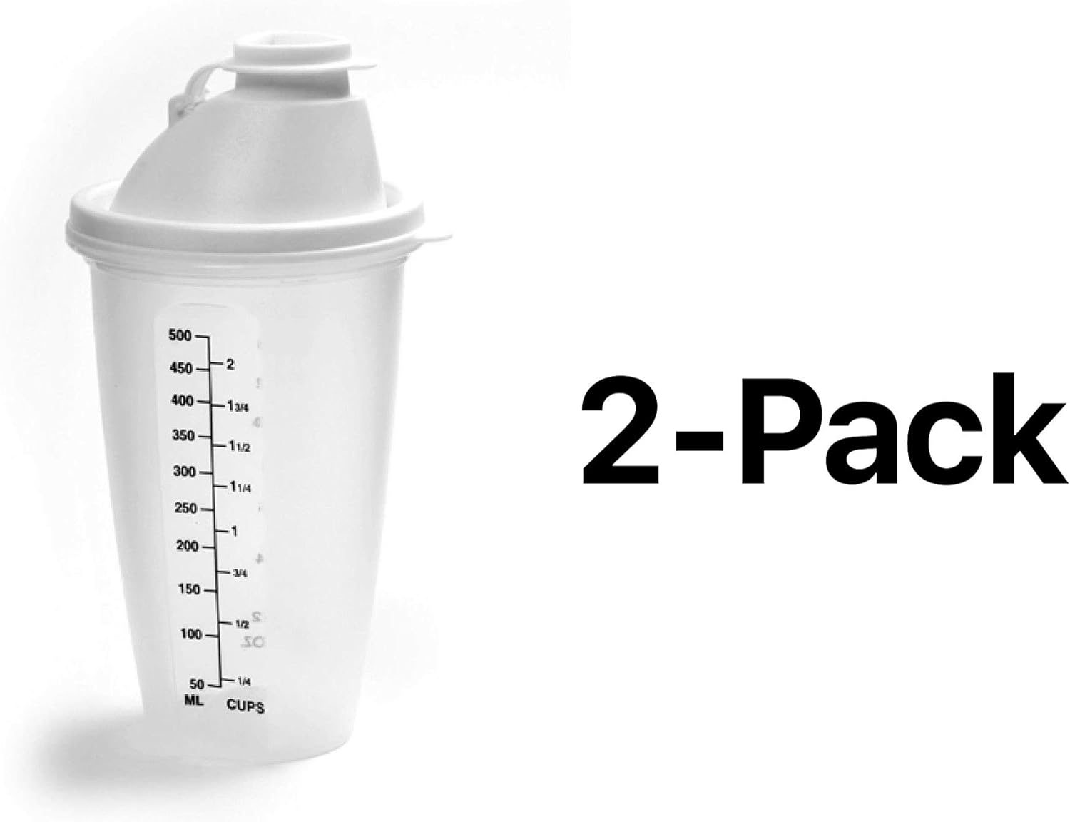 Norpro Salad Dressing Drink Sauce Shaker 2 Cup/500ml w/Mixing Blade (2